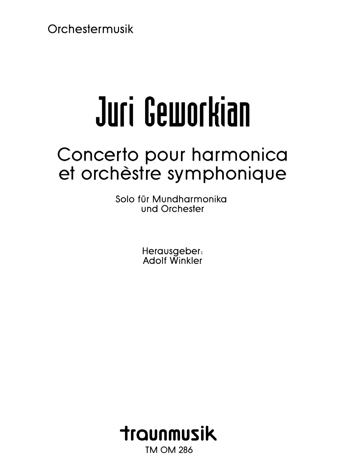 Concerto pour harmonica e orchèstre symphonique, Ausgabe für Mundharmonika und Orchester (OM) by Franz Chmel (1944-2016) 管弦乐团 - 预览