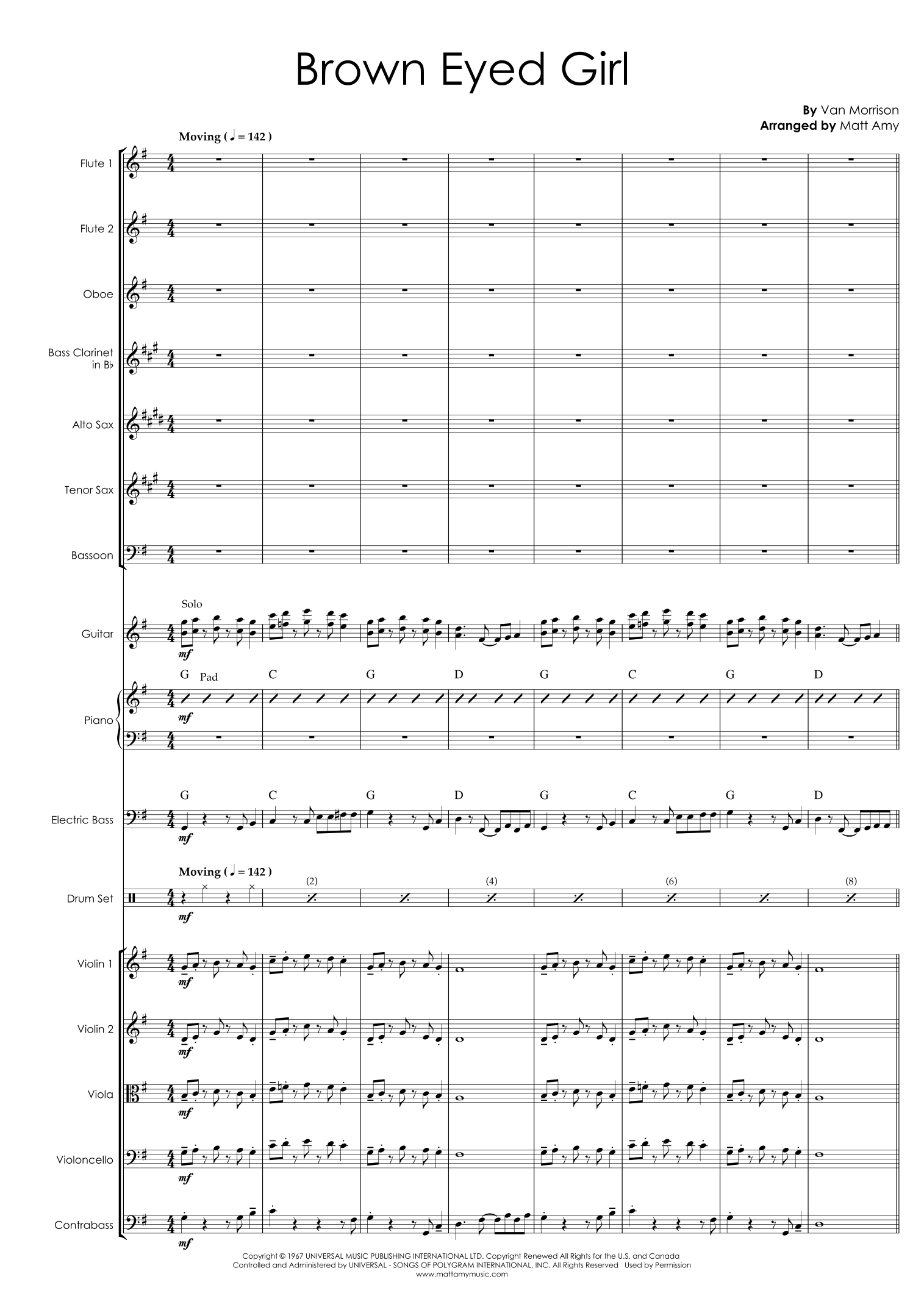 Brown Eyed Girl (arr. Matt Amy) by Van Morrison 管弦乐团 - 预览