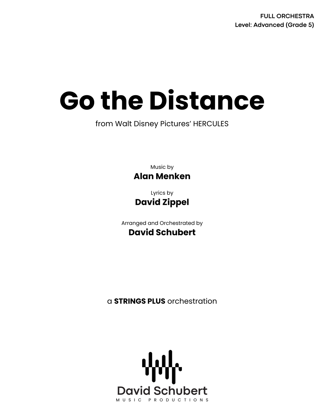 Go The Distance (arr. David Schubert) by Michael Bolton Full Orchestra