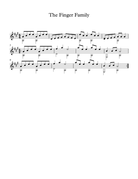 The Finger Family (arr. Milan Mitic) Partituras Digitales