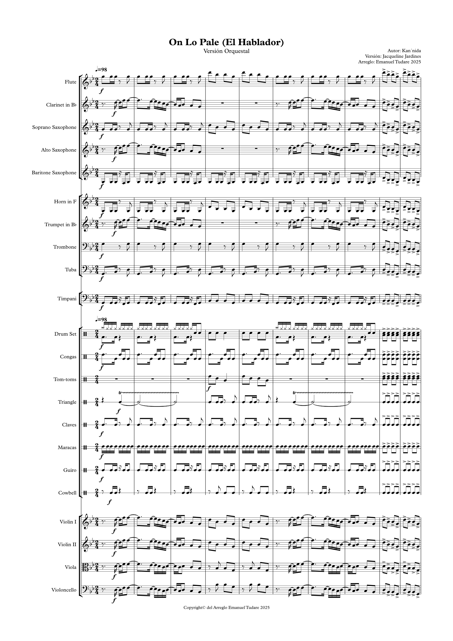 On lo Pale (El Hablador) (arr. Emanuel Tudare) by Emanuel Tudare Full Orchestra