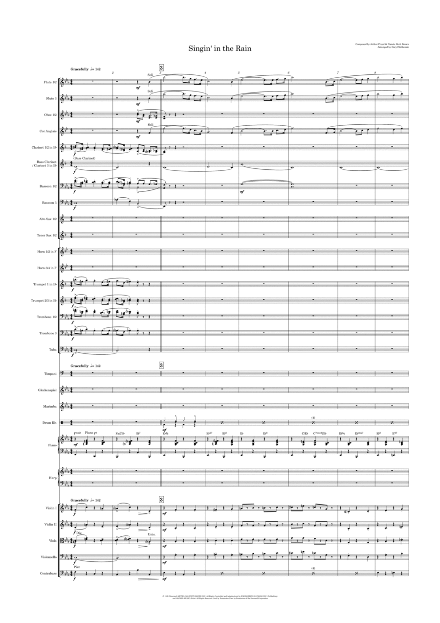Singin' In The Rain (arr. Daryl McKenzie) by Nacio Herb Brown Full Orchestra