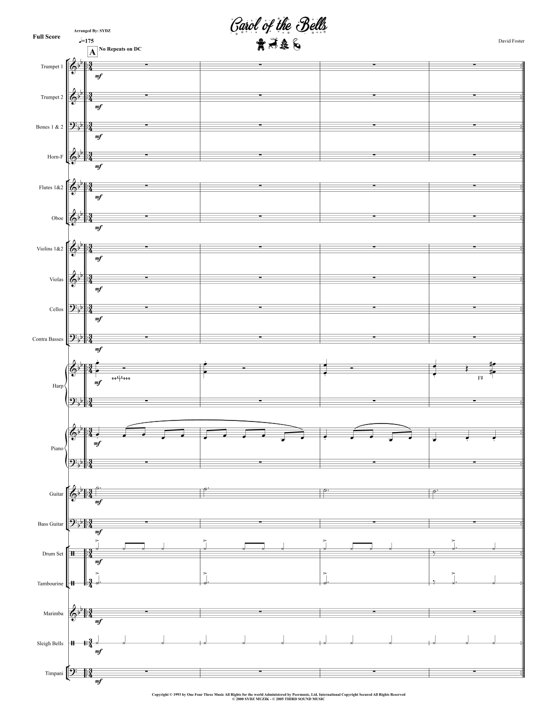 Holiday Piece (Carol Of The Bells) (arr. SYDZ) by David Foster 管弦乐团 - 预览