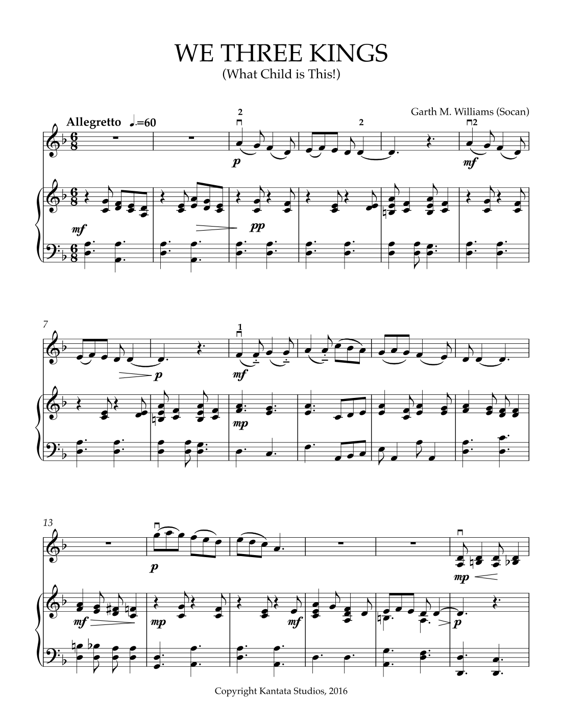 WE THREE KINGS FOR FULL ORCHESTRA (arr. Garth Williams) by Garth Williams String Orchestra