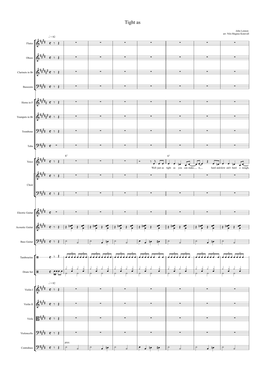 Tight as (arr. Nils-Magnus Kinnvall) by John Lennon 管弦乐团 - 预览