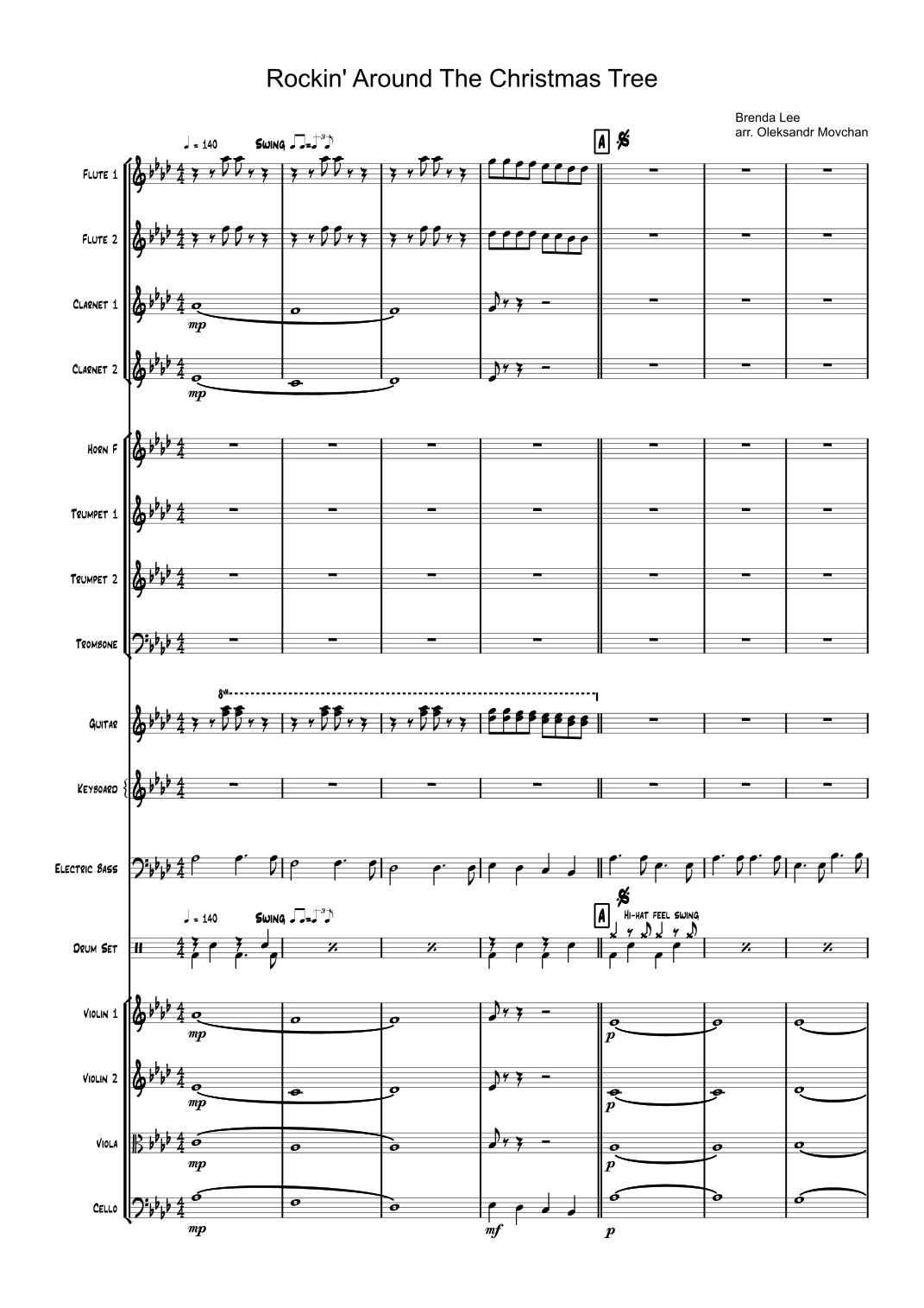 Rockin' Around The Christmas Tree (arr. Oleksandr Movchan) by Brenda Lee 管弦乐团 - 预览