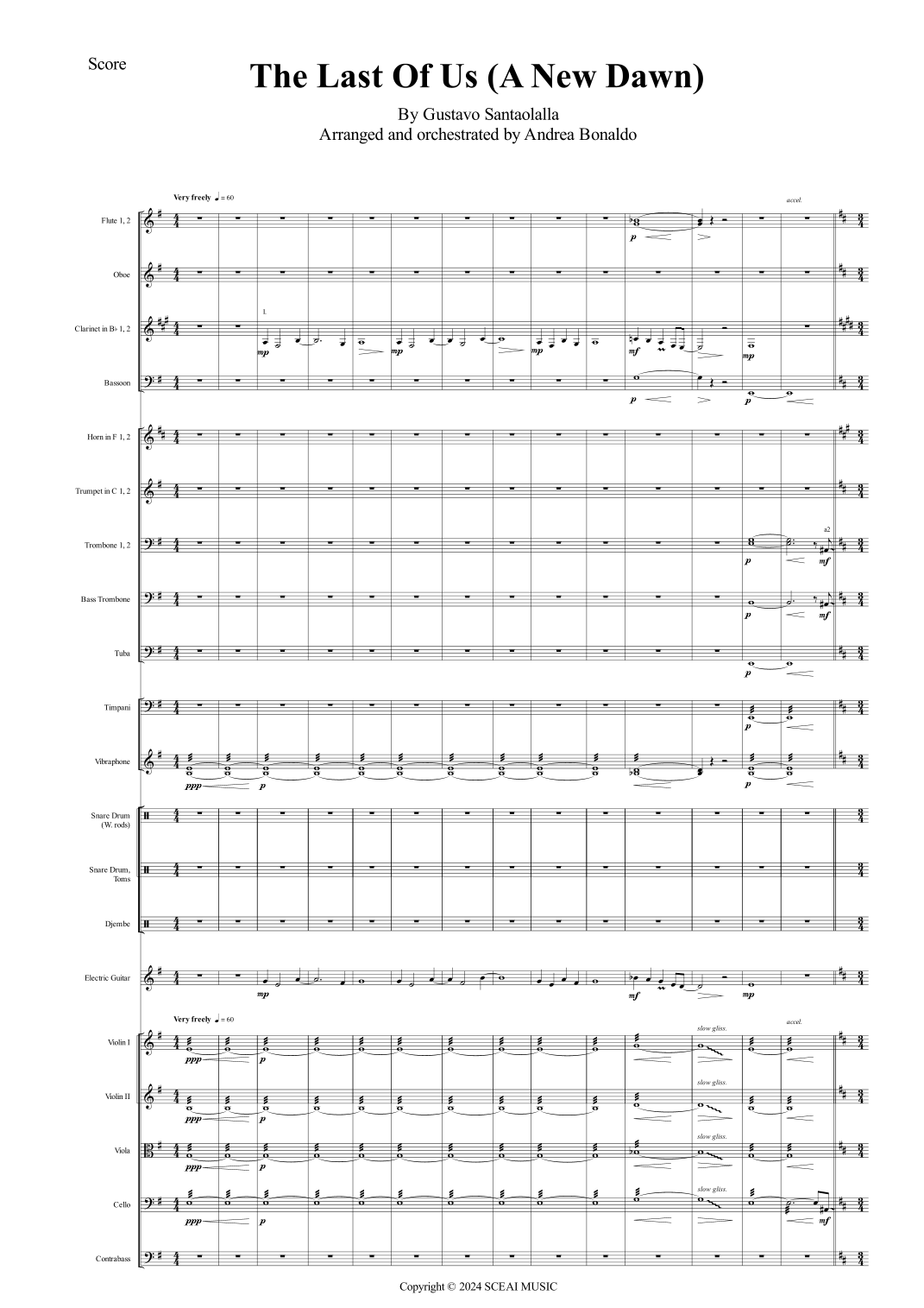 Last Of Us A New Dawn (arr. Andrea Bonaldo) by Gustavo Santaolalla 管弦乐团 - 预览