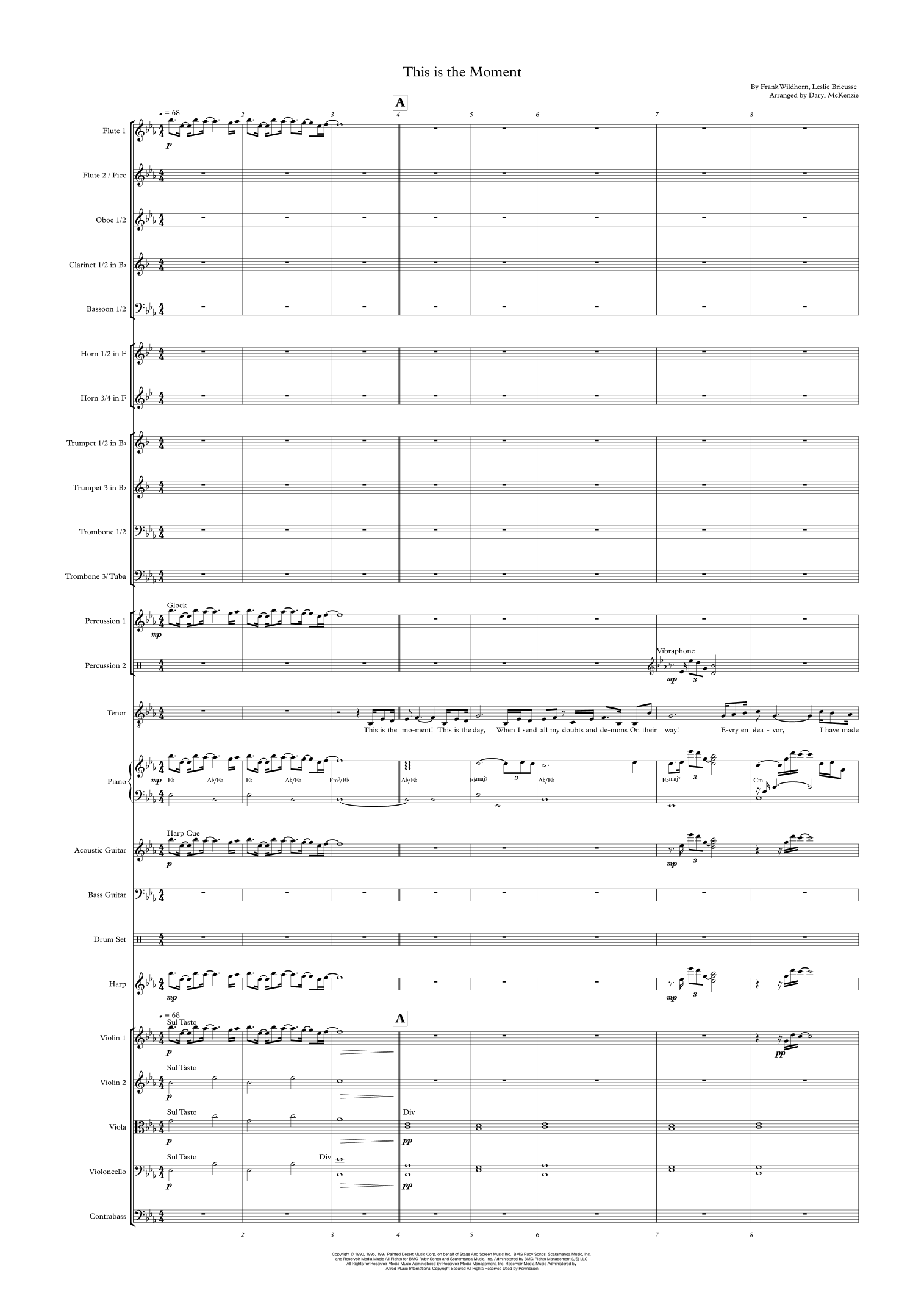 This Is The Moment (arr. Daryl McKenzie) by Leslie Bricusse Full Orchestra