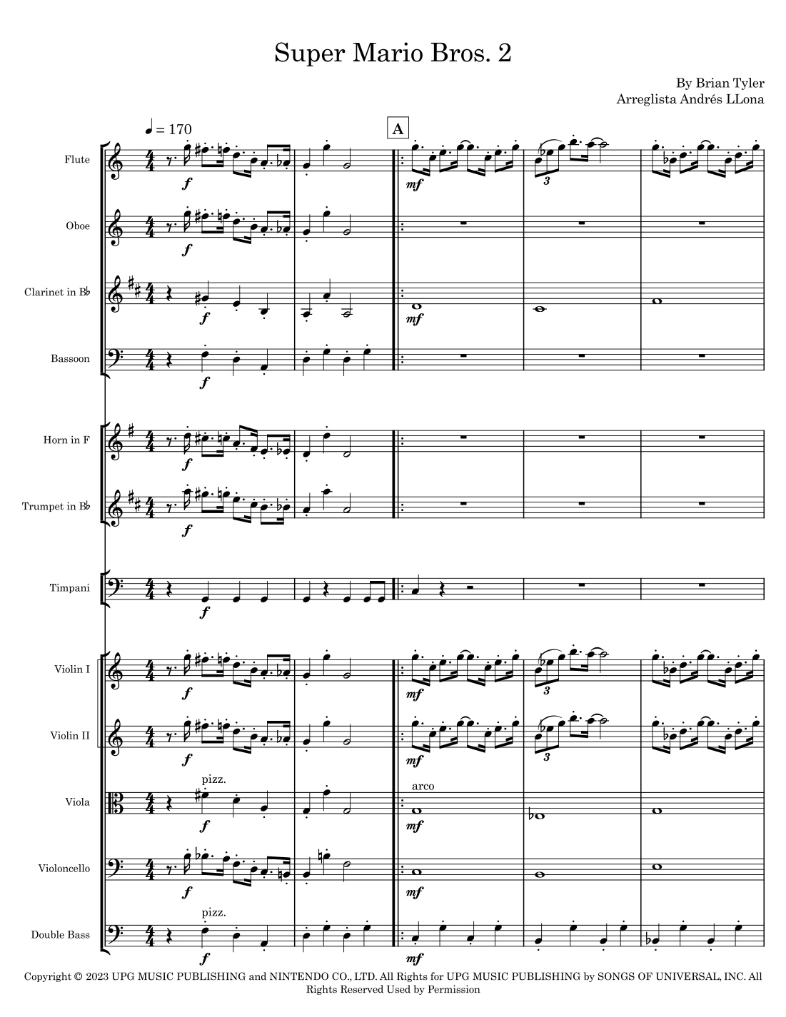 Super Mario Bros. Opus (arr. Andrés LLona) by Brian Tyler Full Orchestra