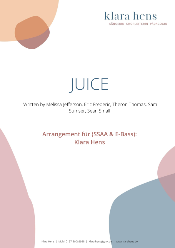 Juice Sheet Music Lizzo SSAA Choir