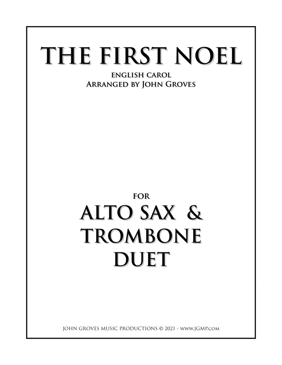 The First Noel - Alto Sax & Trombone Duet (arr. John Groves) Partituras Digitales