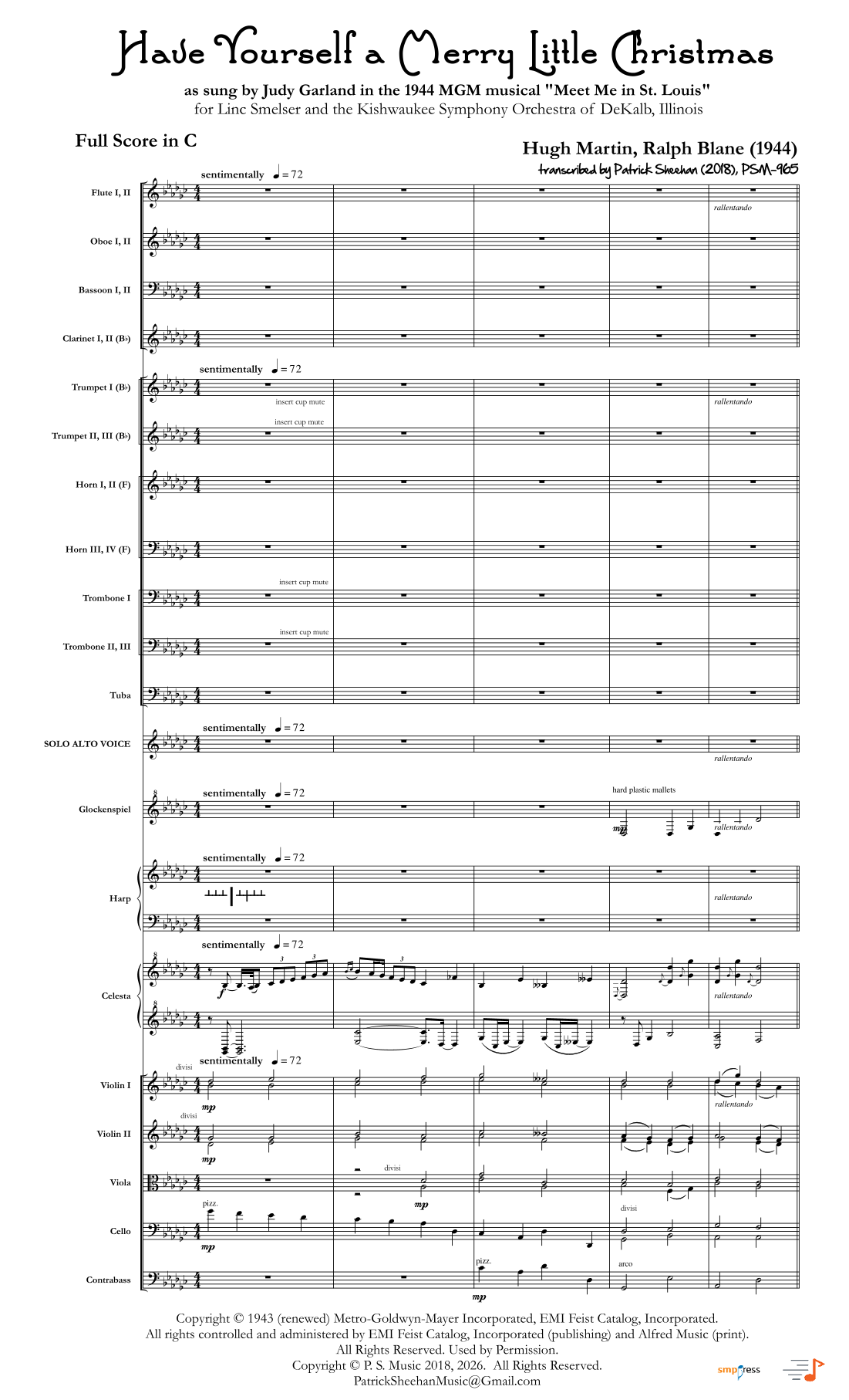 Have Yourself A Merry Little Christmas (arr. Patrick Sheehan) by Barry Manilow 管弦乐团 - 预览