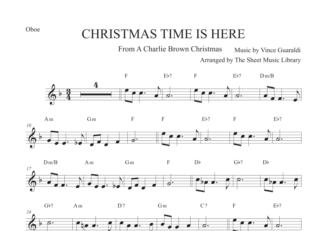 Christmas Time Is Here (arr. The Sheet Music Library) by Vince Guaraldi ...