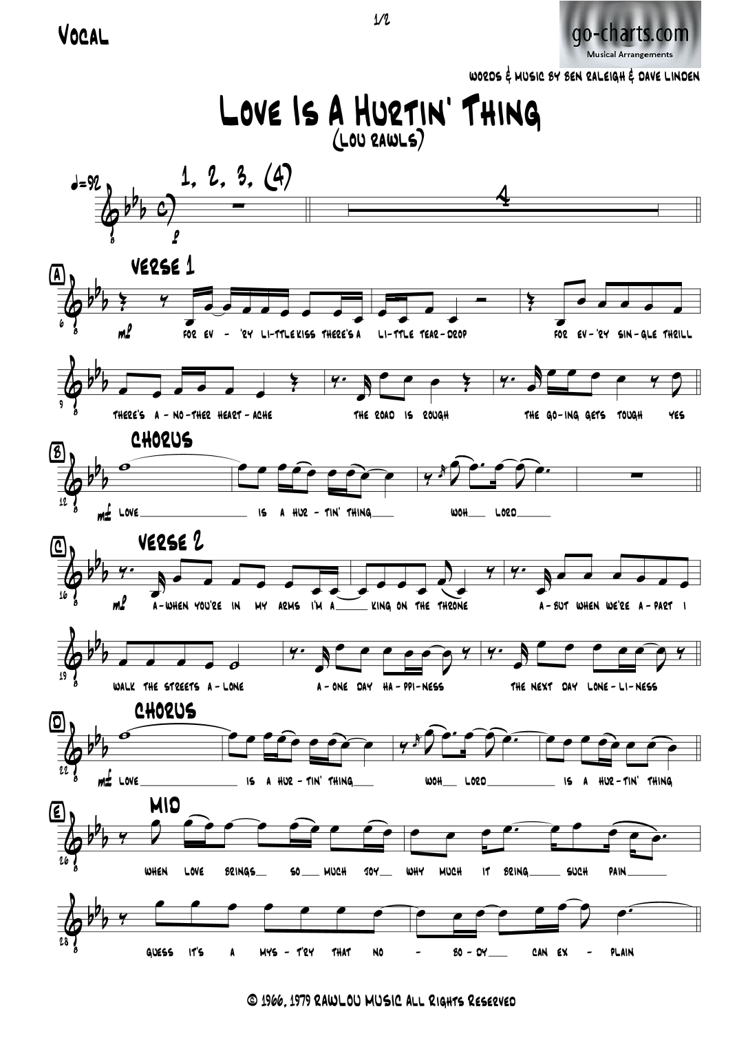 Love Is A Hurtin' Thing (arr. Andy Davidson go-charts.com) by Dave Linden 管弦乐团 - 预览