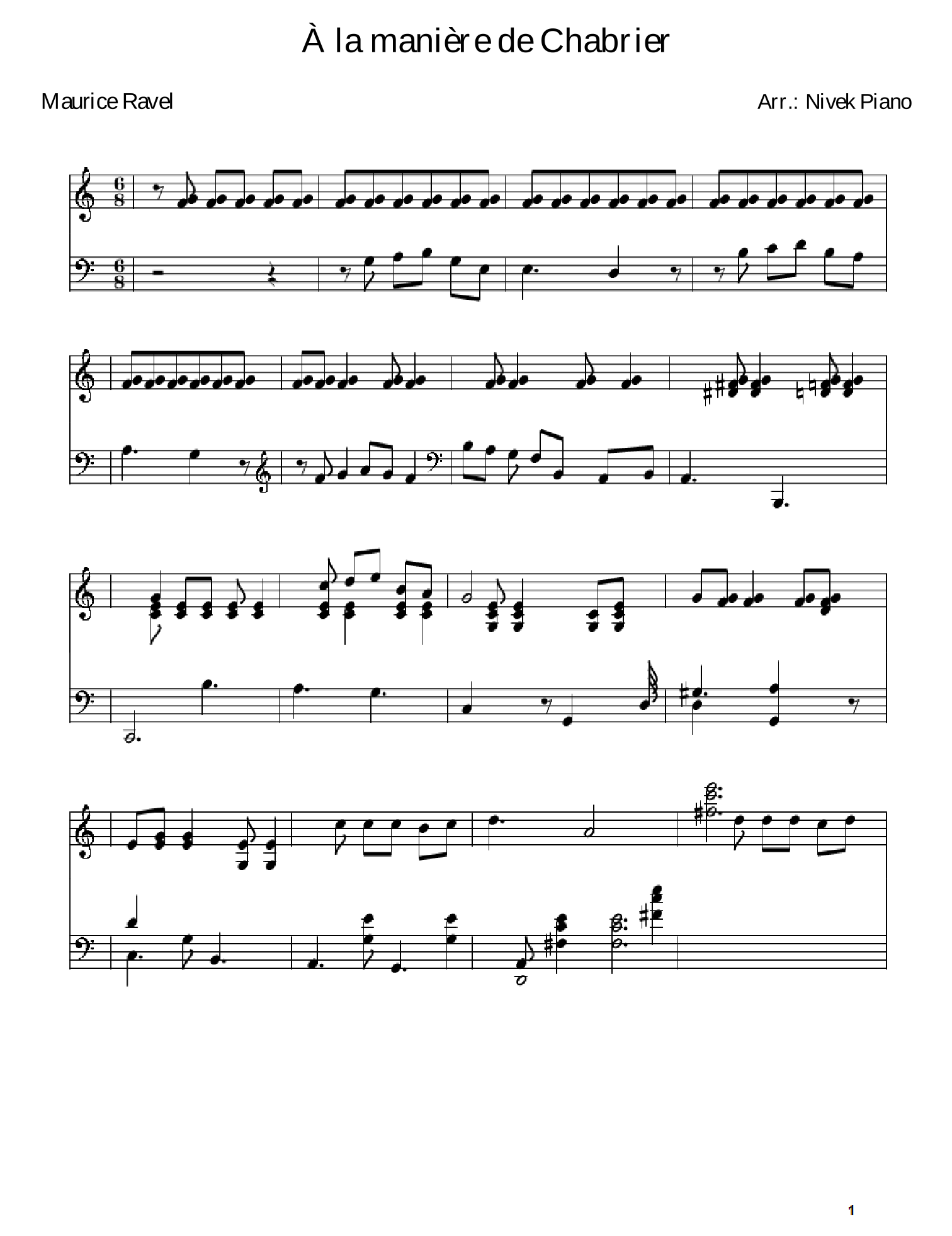 Maurice Ravel Ma Mere L'oye 5 Pieces Enfantines Piano Sheet Music