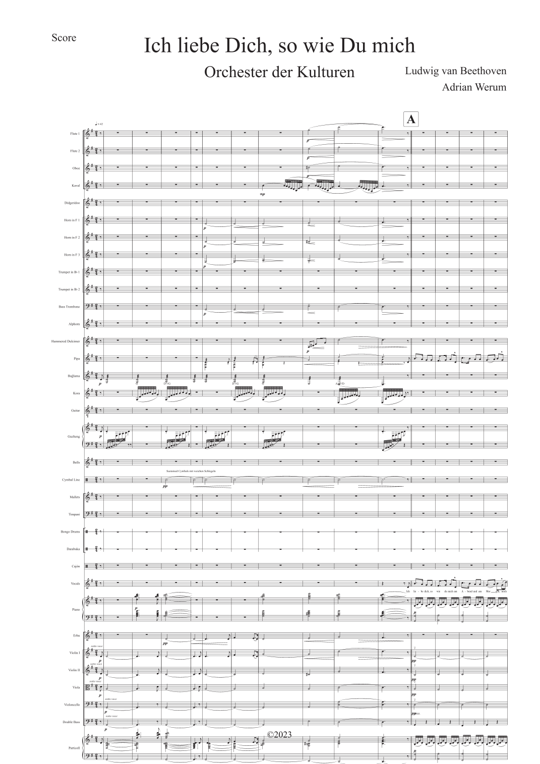 Ich liebe Dich (arr. Adrian Sebastian Werum) by Orchester der Kulturen, Kandara Diebate, Andreas Post Full Orchestra