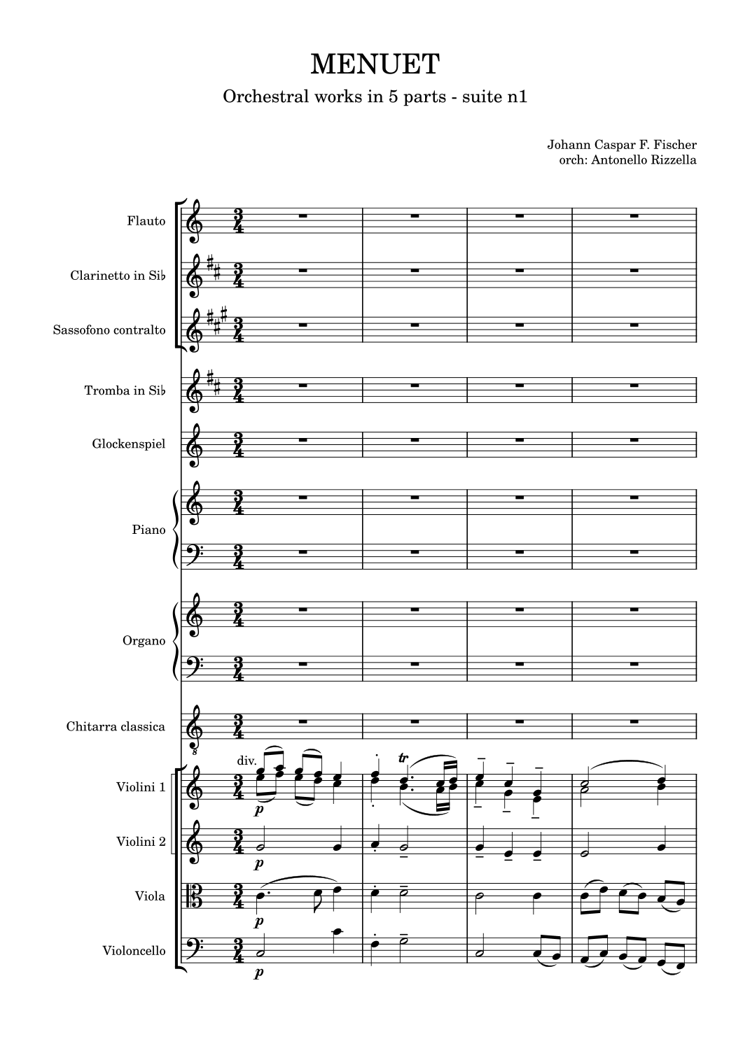 Menuet (arr. Antonello Rizzella) by Johann Caspar F.Fischer (1656-1746) Full Orchestra
