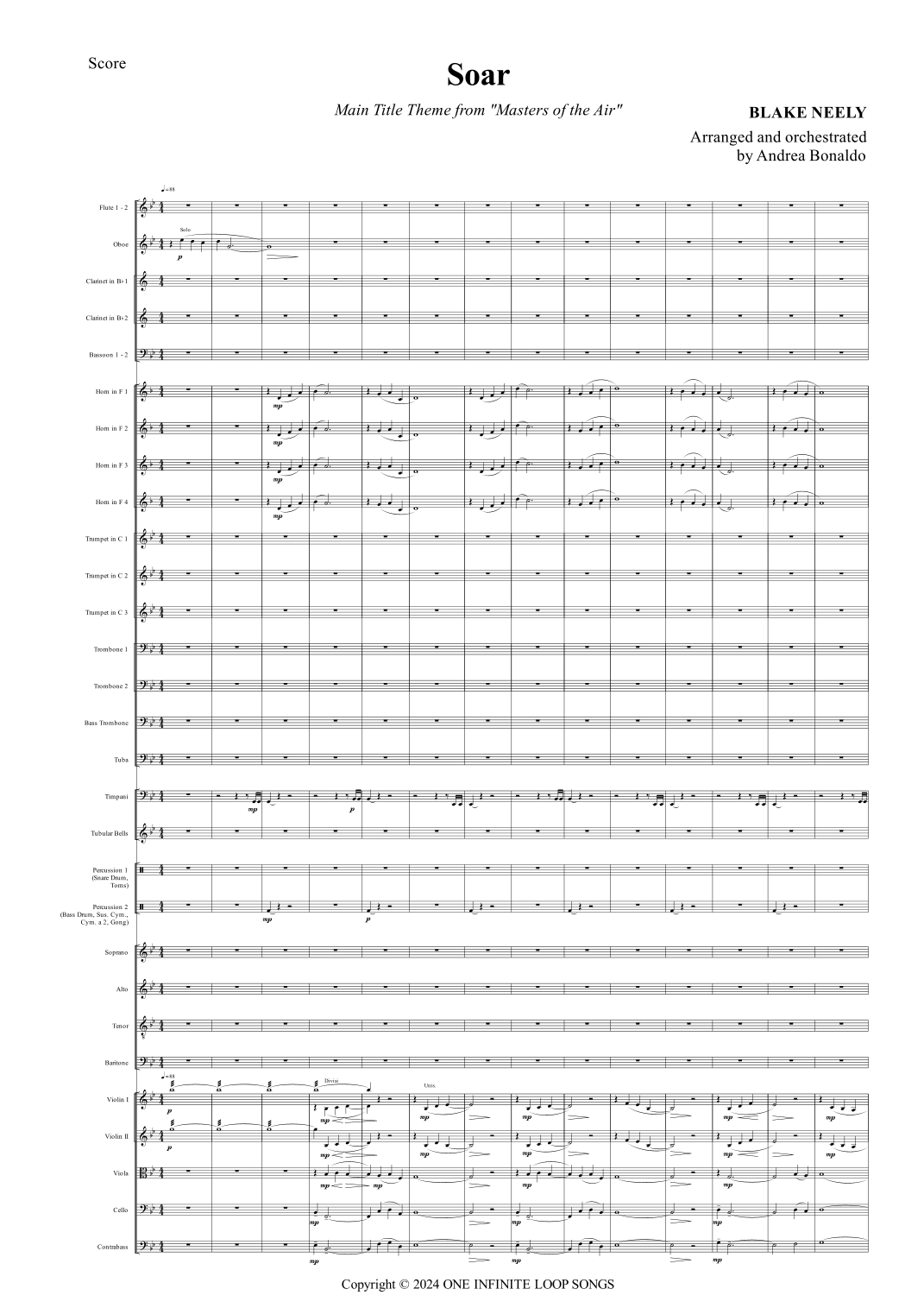 Soar (Main Title Theme From "Masters Of The Air") (arr. Andrea Bonaldo) by Blake Neely 管弦乐团 - 预览