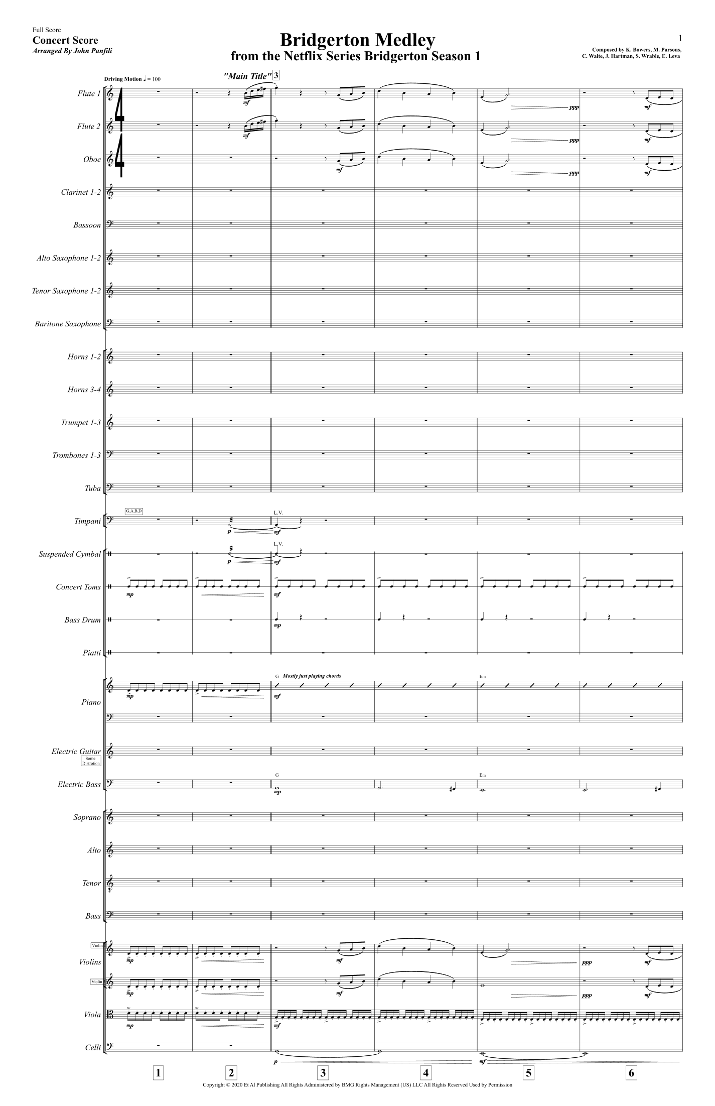 Bridgerton Main Title (arr. John Panfili) by Kris Bowers Full Orchestra