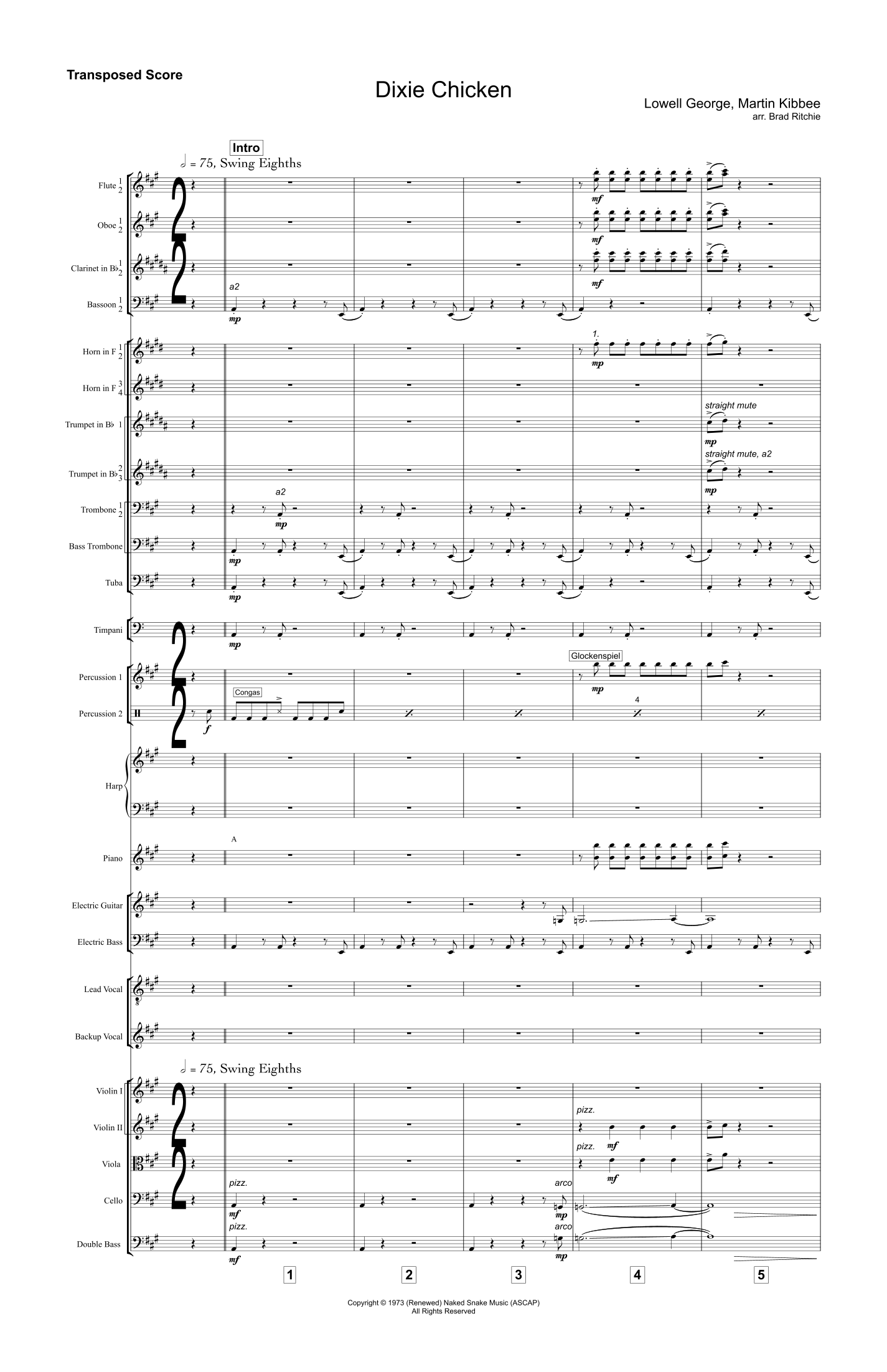 Dixie Chicken (arr. Brad Ritchie) by Little Feat 管弦乐团 - 预览