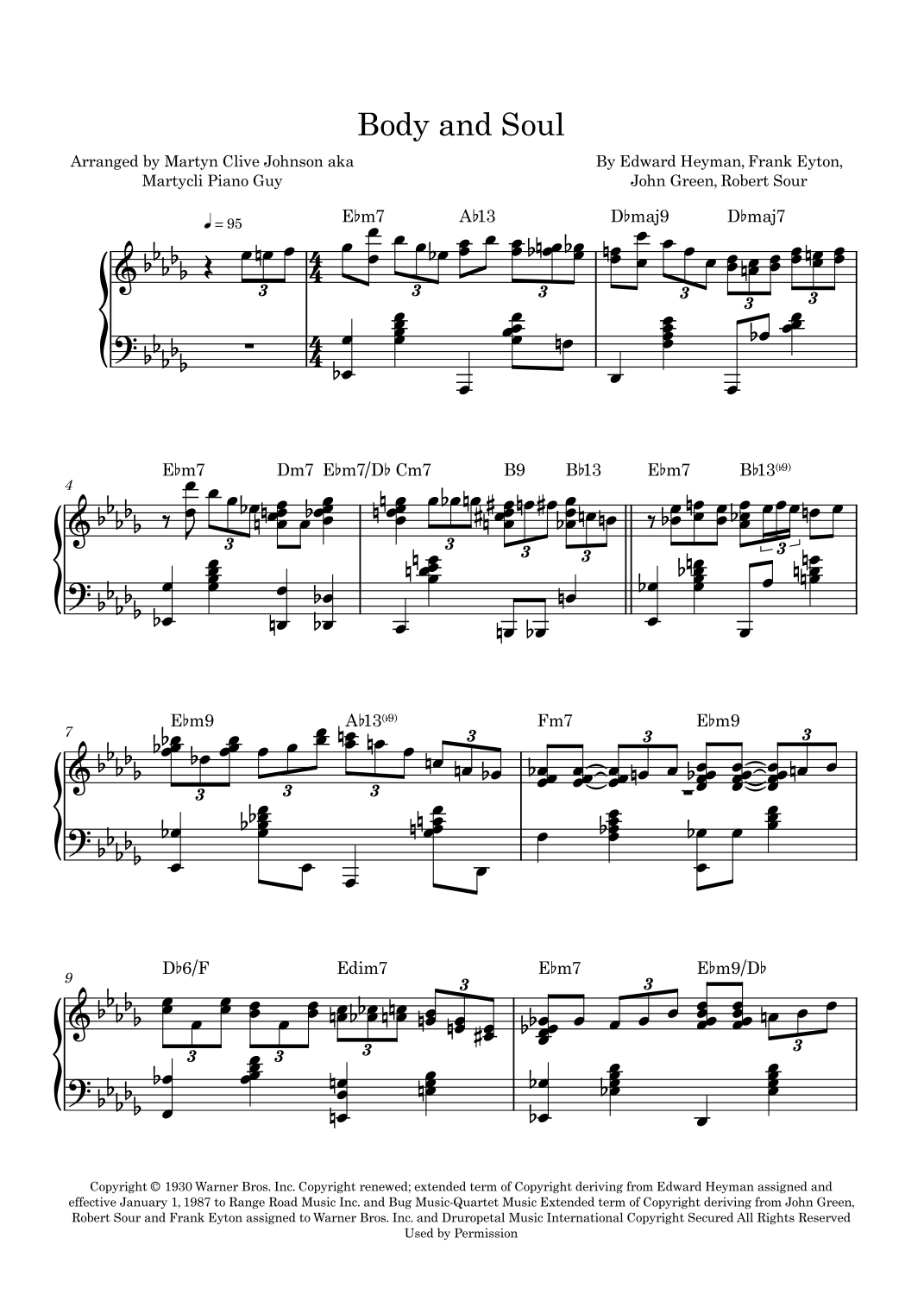 Body And Soul (arr. Martyn Johnson) Digital Sheet Music