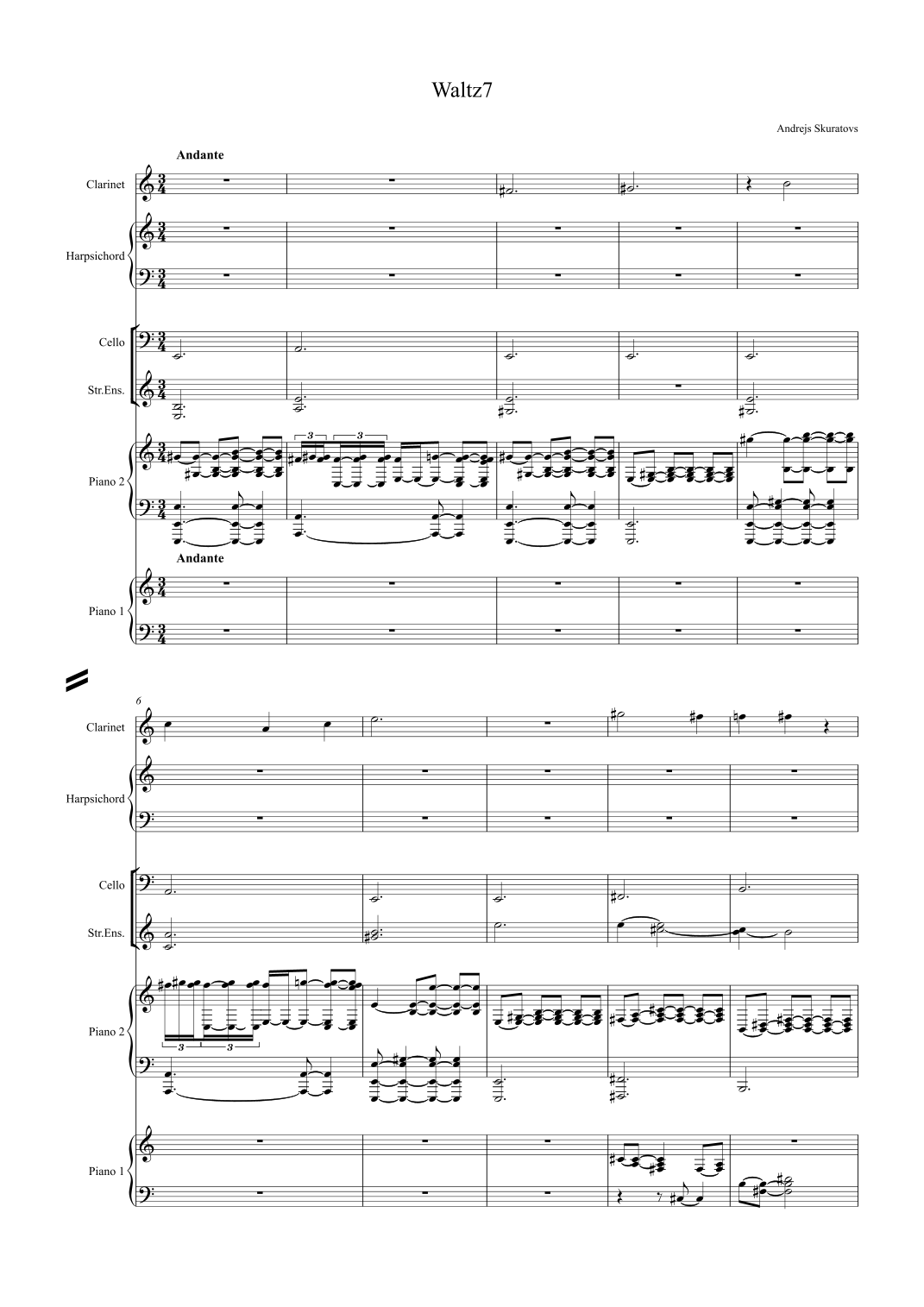 Waltz 7 in E major, Op. 5: Andante by Andrejs Skuratovs (Skuratov Andrew) Full Orchestra