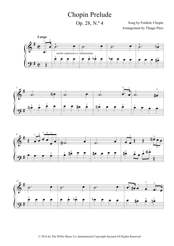 Prelude In E Minor, Op. 28, No. 4 (arr. Thiago Pires) Digital Sheet Music