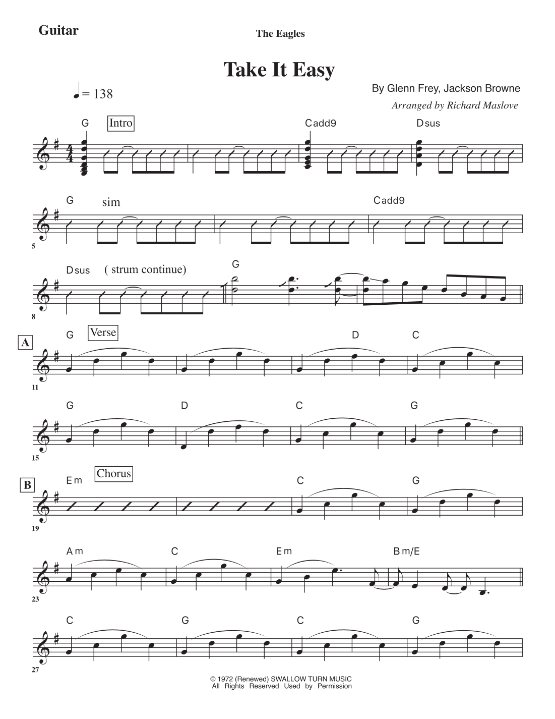 Take It Easy (arr. Richard Maslove) by Eagles Full Orchestra