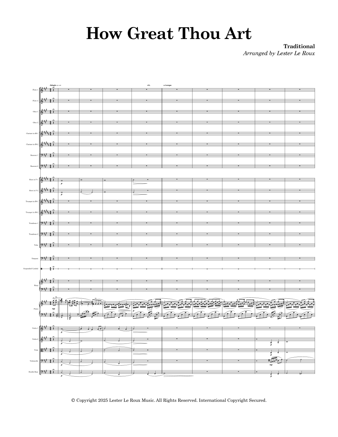 How Great Thou Art (arr. Lester Le Roux) by Traditional Full Orchestra