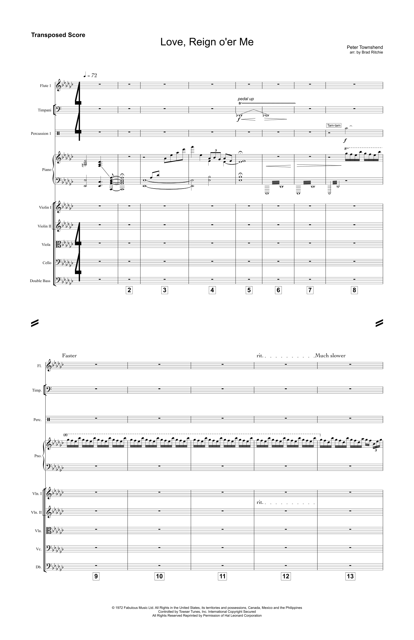 Love, Reign O'er Me (arr. Brad Ritchie) by The Who Full Orchestra