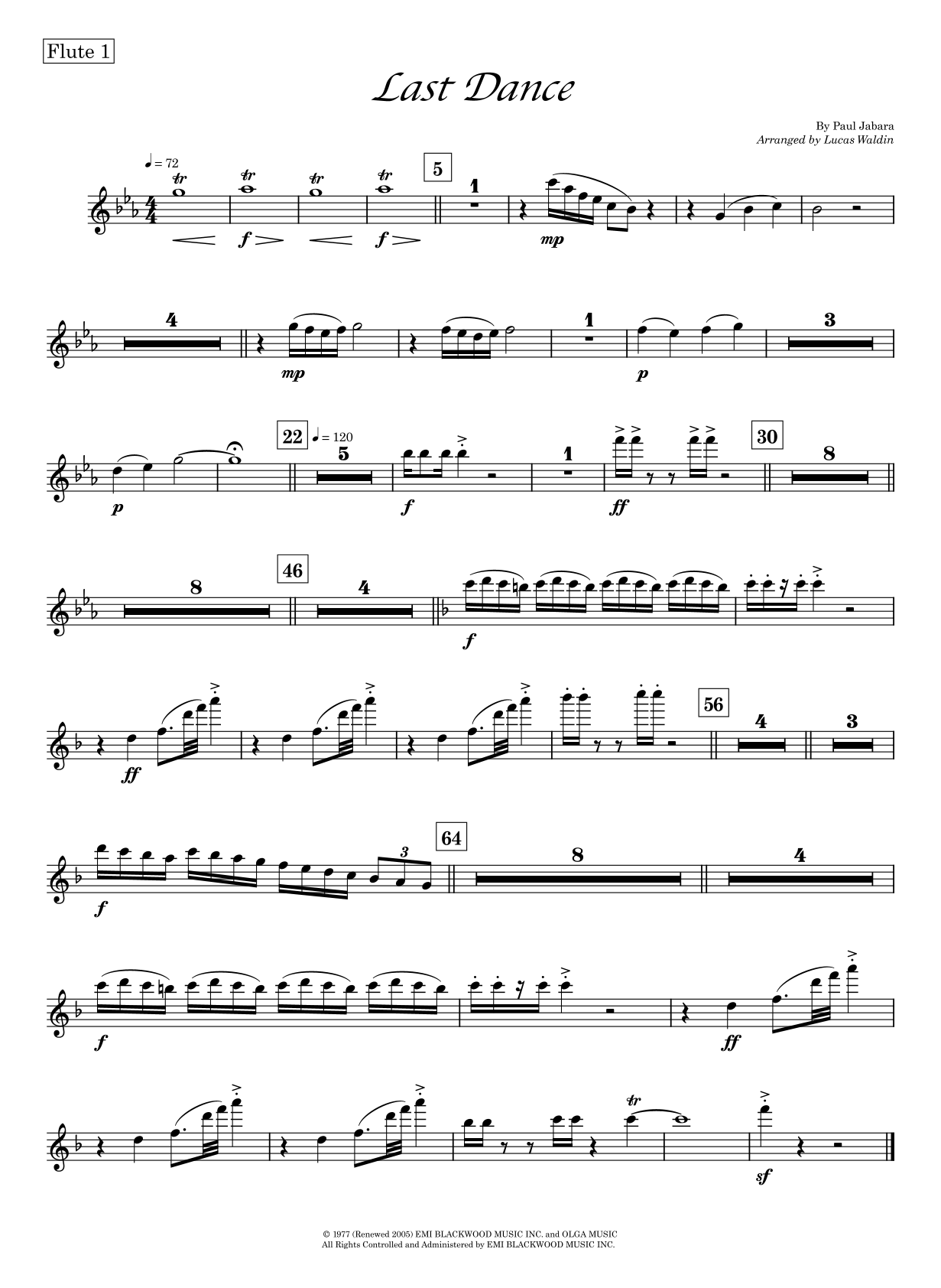 Last Dance (arr. Lucas Waldin) by Donna Summer Full Orchestra