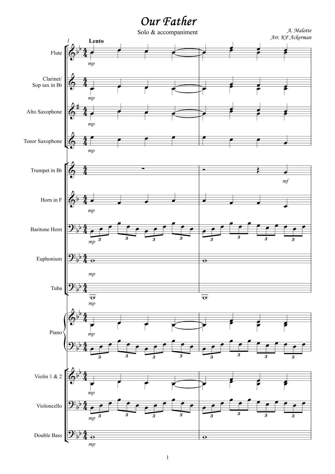 Our Father (arr. Karl Ackerman) by Karl Ackerman 管弦乐团 - 预览