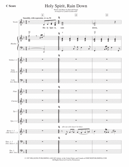 Holy Spirit Rain Down (arr. Leatherman Music Services) by Russell Fragar Full Orchestra (管弦乐团全谱) - 预览