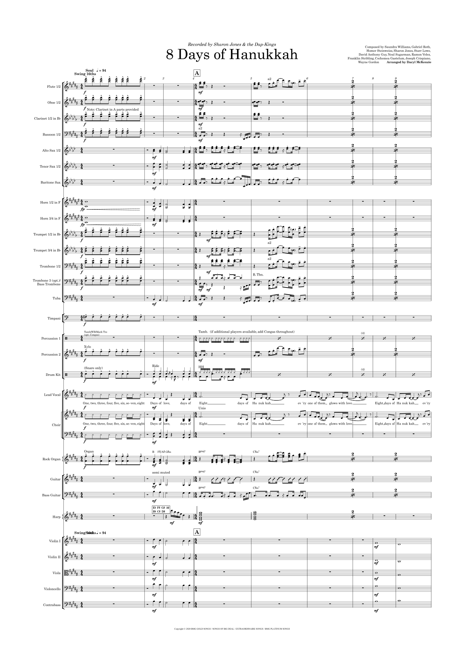 8 Days Of Hanukkah (arr. Daryl McKenzie) by Ramon Velez 管弦乐团 - 预览