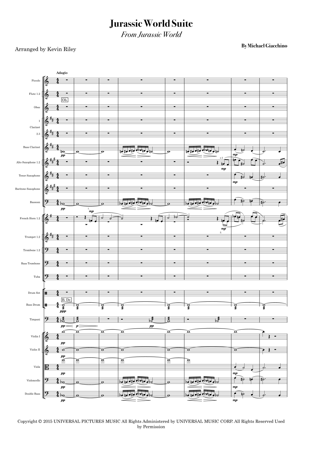 Jurassic World Suite (arr. Kevin Riley) by Michael Giacchino 管弦乐团 - 预览