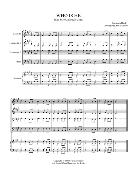 WHO IS HE (Who is He in Yonder Stall)? (arr. James Gilbert) by Benjamin Hanby 管弦乐团 - 预览