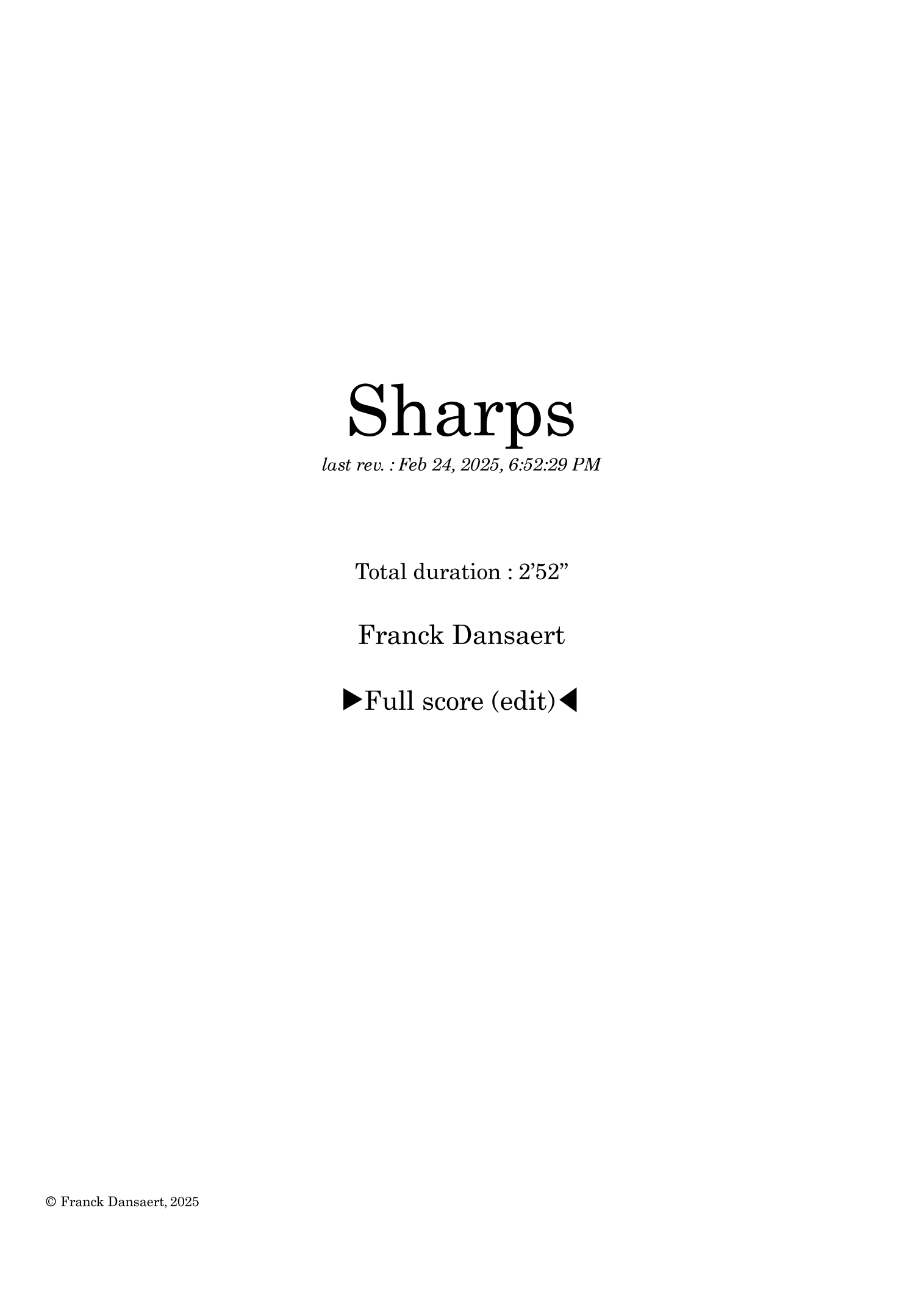 Sharps - 仅总谱 (Franck Dansaert, 管弦乐团) - 预览