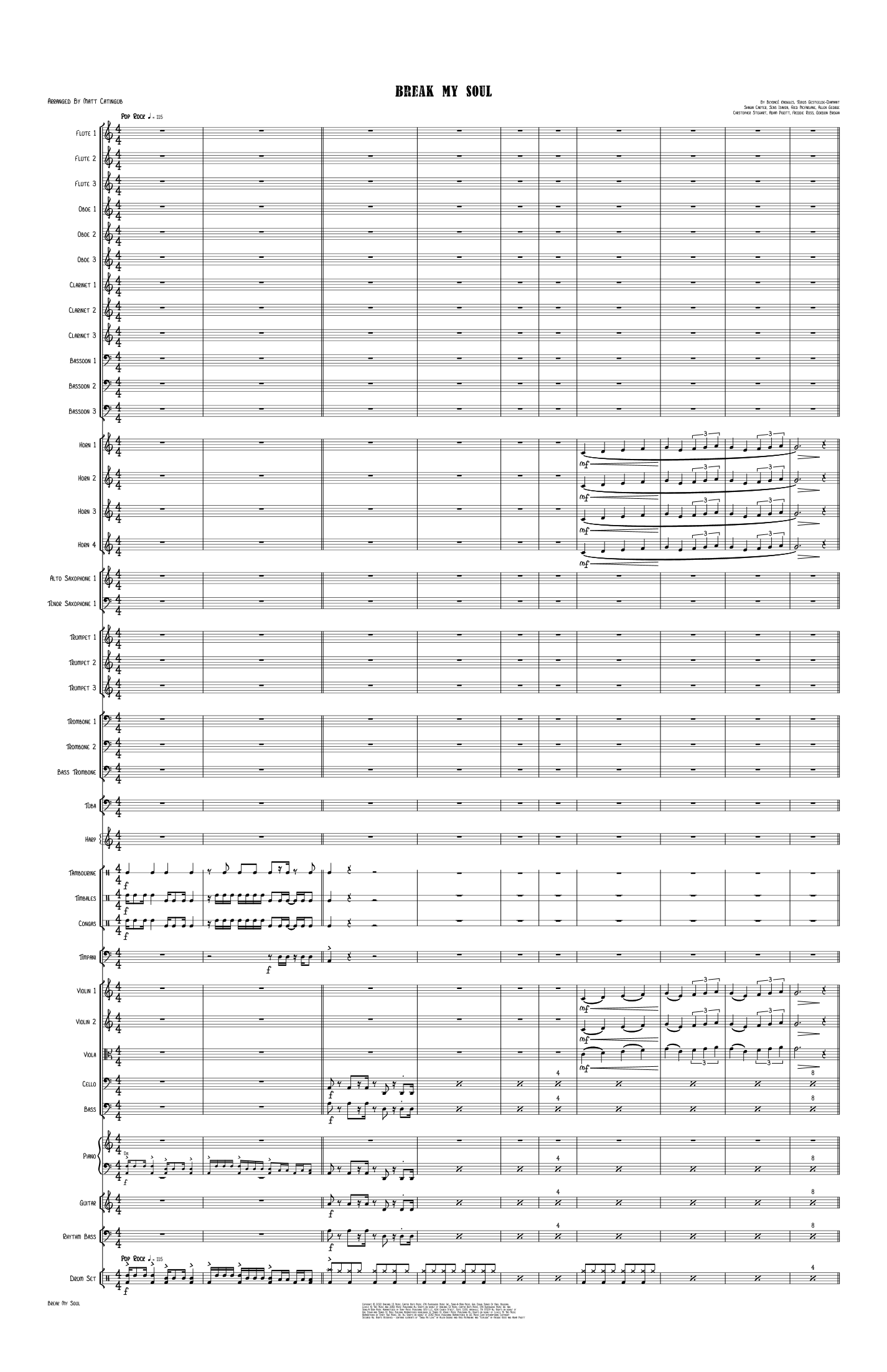 Break My Soul (arr. Matt Catingub) by Beyonce Full Orchestra