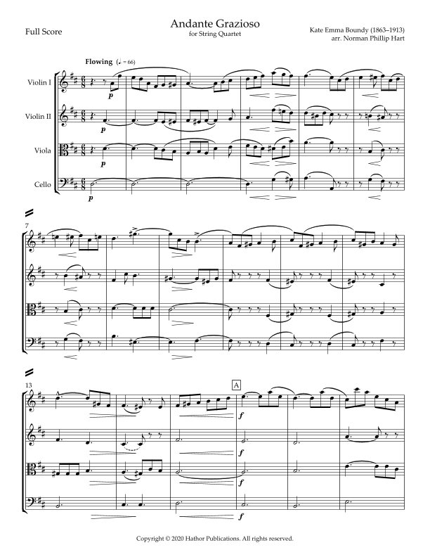 Andante Grazioso Sheet Music Kate Emma Boundy String Quartet