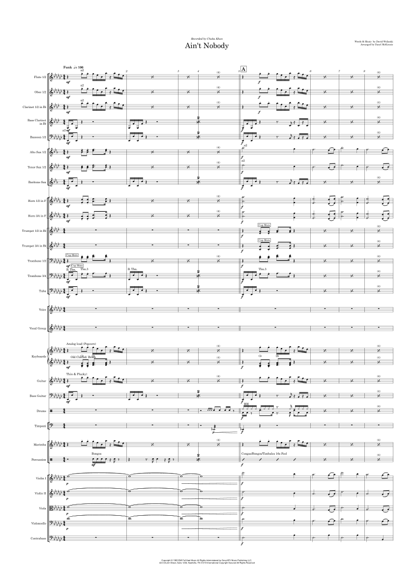 Ain't Nobody (arr. Daryl McKenzie) by Chaka Khan 管弦乐团 - 预览