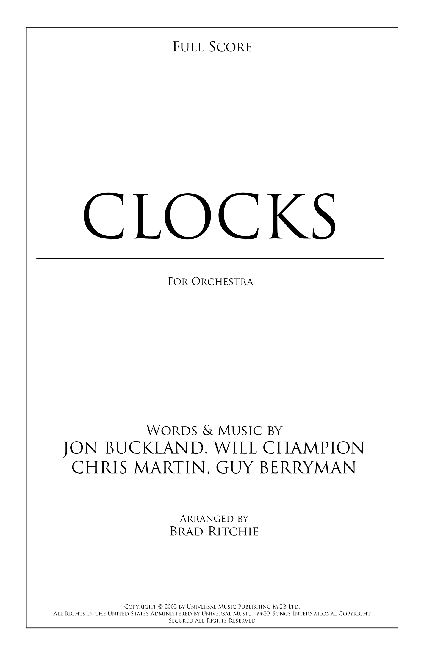 Coldplay《Clocks》(Brad Ritchie改编)管弦乐团版 - 预览