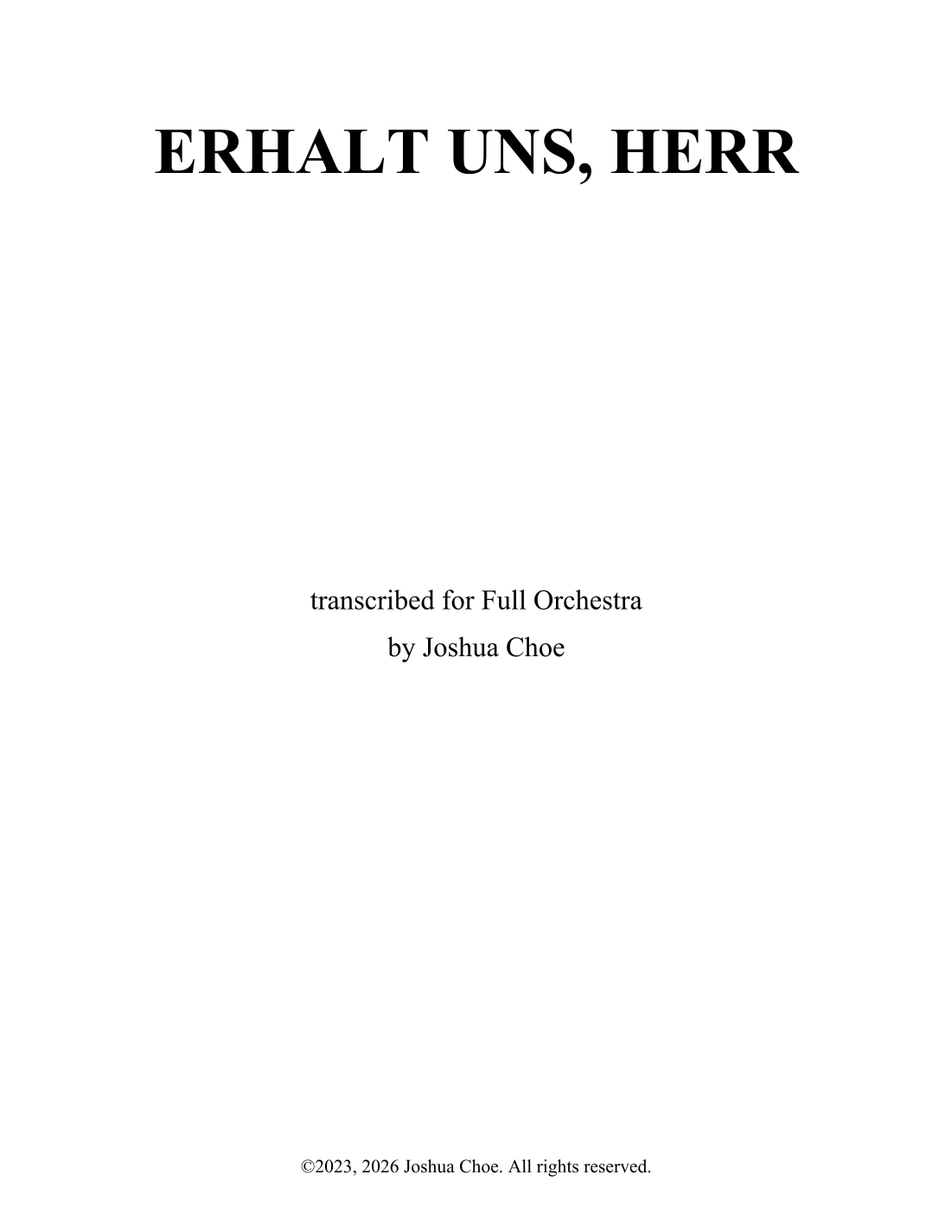 ERHALT UNS, HERR (arr. JMJ Arrangements) by Traditional Full Orchestra