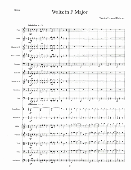 Waltz in F Major Full Orchestra by Charles Edward Holmes Full Orchestra
