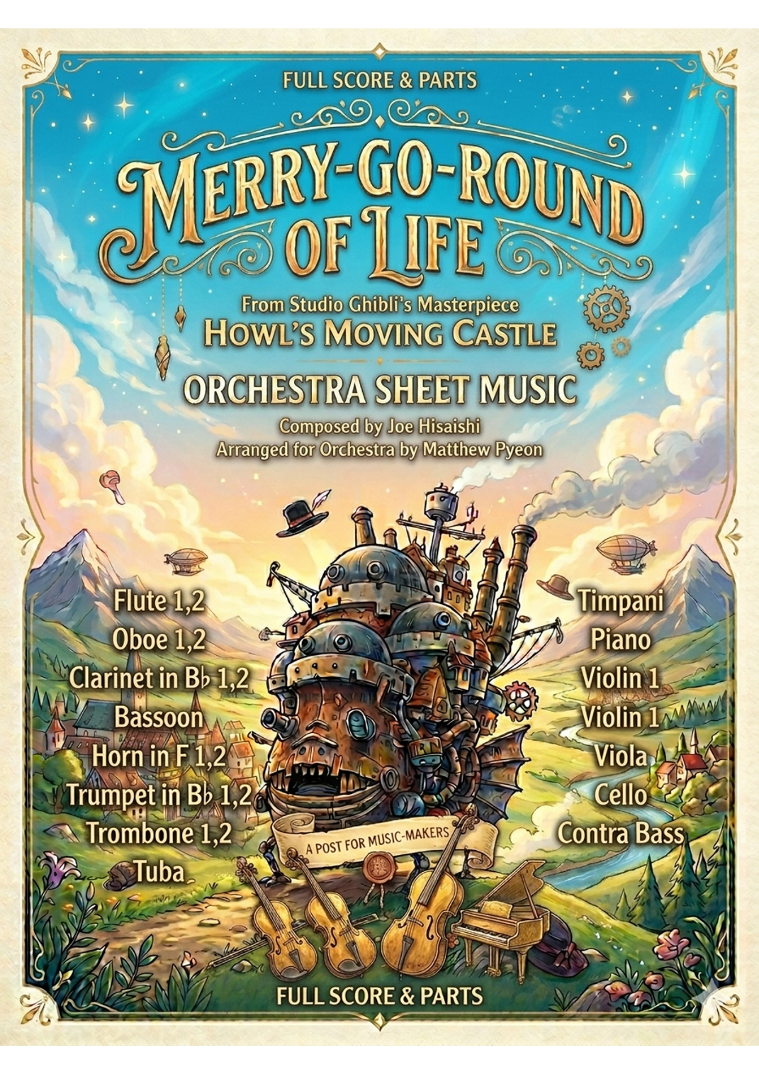 Howl's Moving Castle (arr. Matthew pyeon) by Joe Hisaishi Full Orchestra
