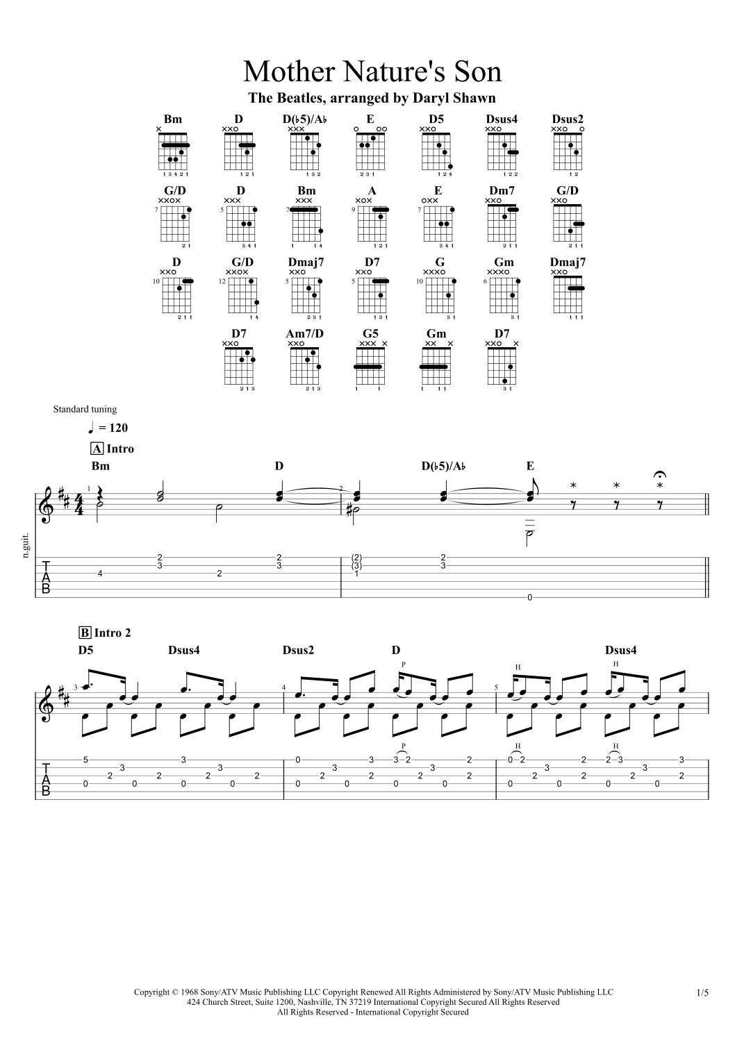 Mother Nature's Son (arr. Daryl Shawn) Partituras Digitales