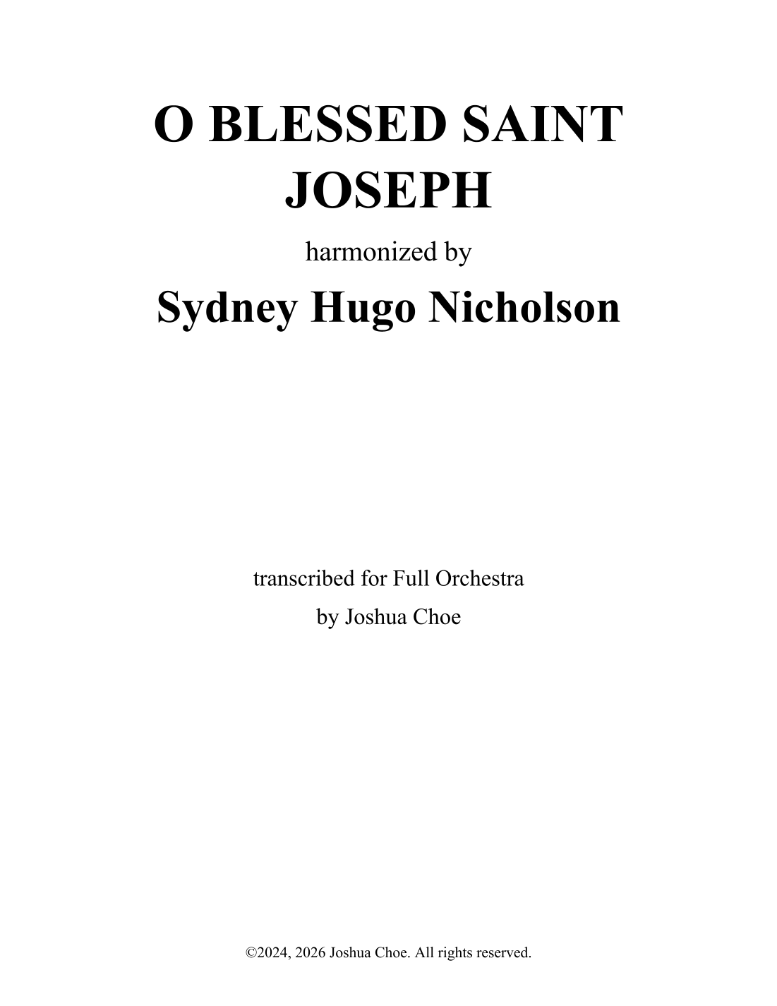 O Blessed Saint Joseph (arr. JMJ Arrangements) by Traditional Full Orchestra