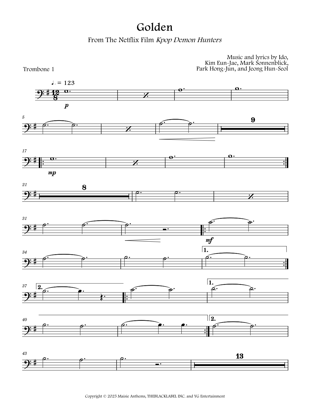 Golden (arr. David Lartey) by Huntr/X (Ejae, Audrey Nuna And Rei Ami ...