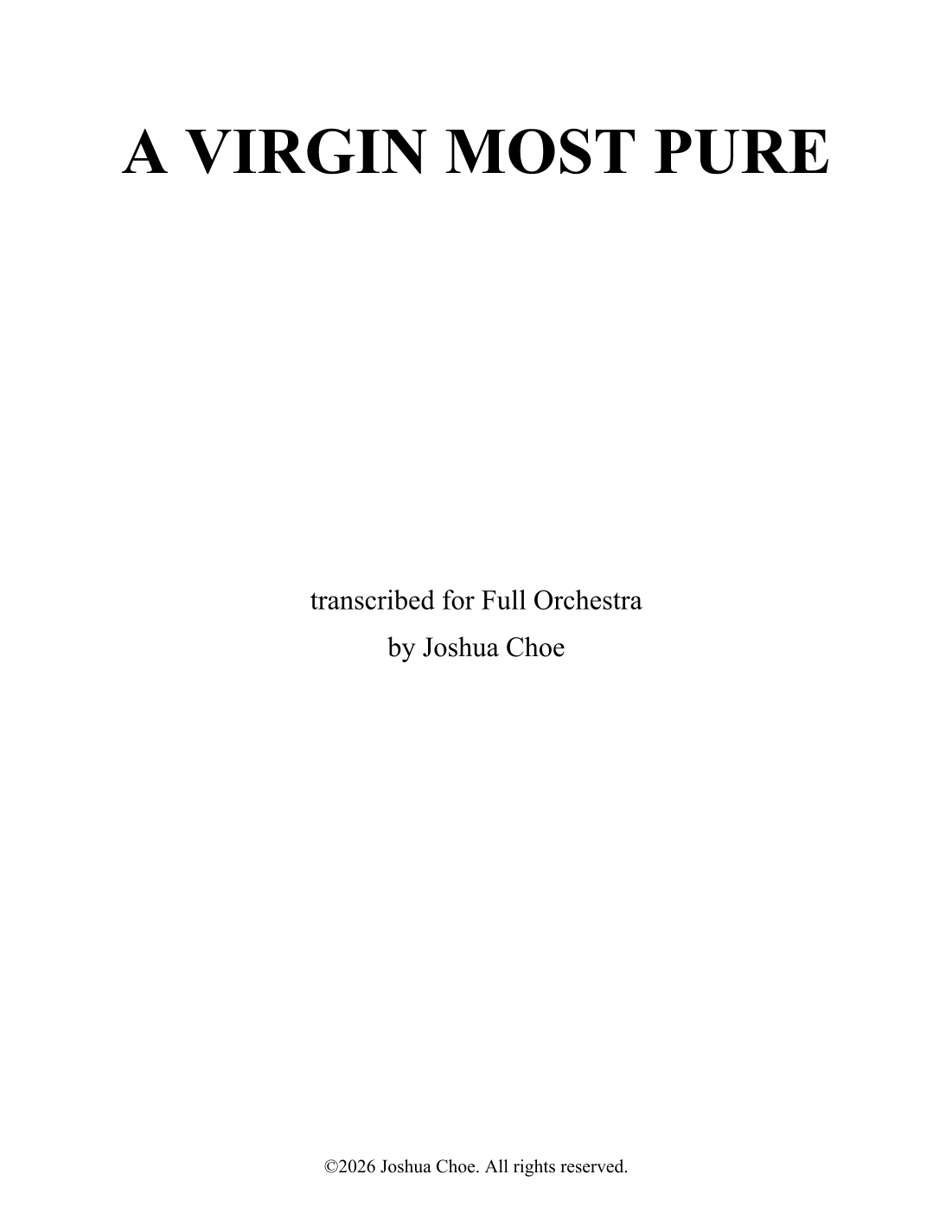 A Virgin Most Pure (arr. Joshua Choe) by Traditional 管弦乐团 - 预览