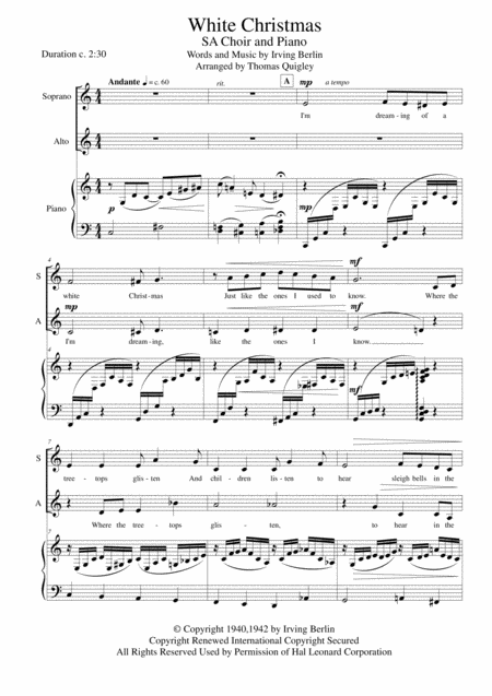 White Christmas (arr. Thomas Quigley) Digital Sheet Music