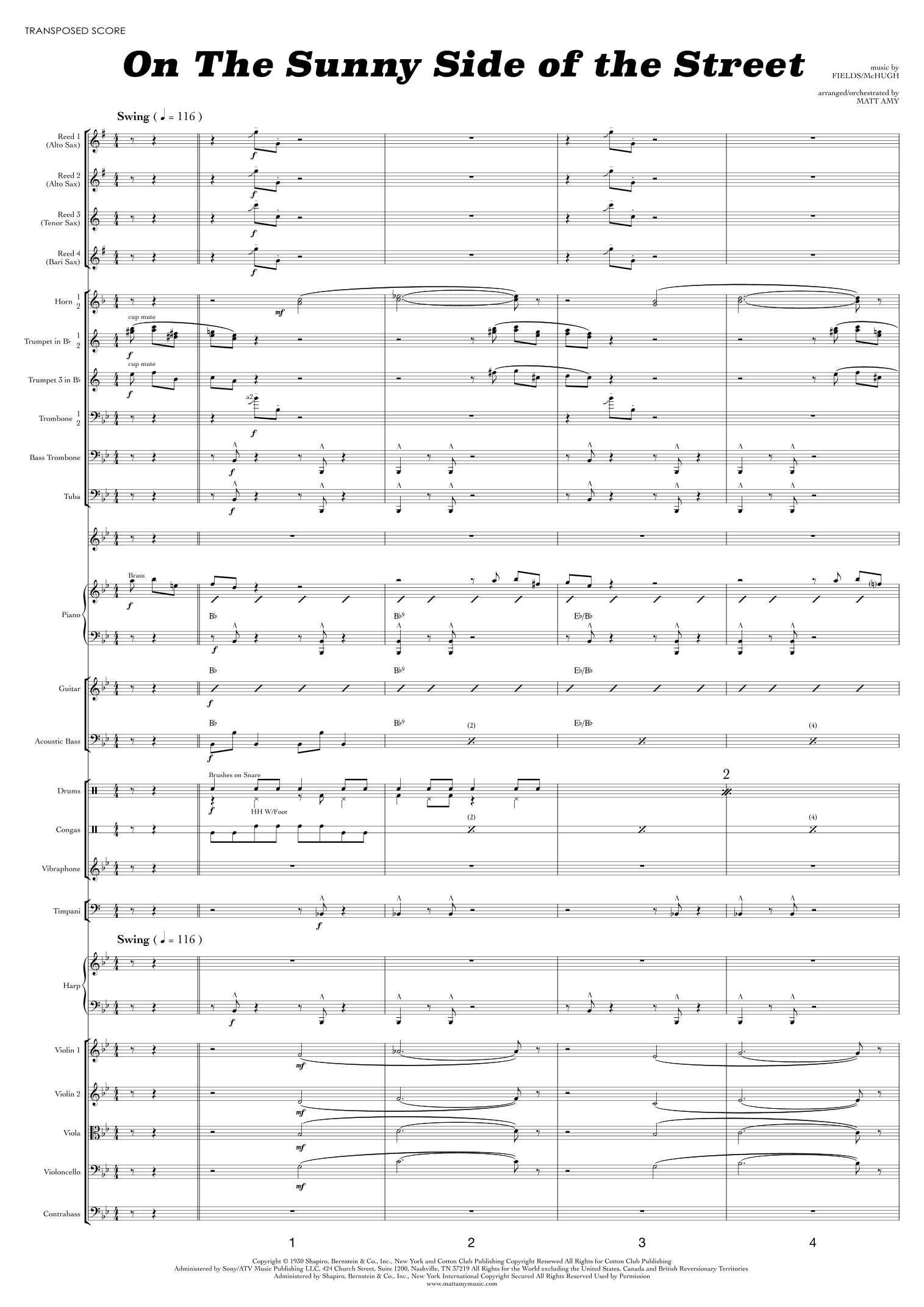 On The Sunny Side Of The Street (arr. Matt Amy) by Dizzy Gillespie, Sonny Stitt, Sonny Rollins Full Orchestra
